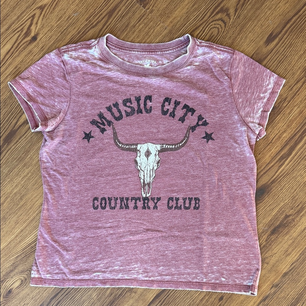Idyllwind Music City Country Club Distressed Tee - Maroon
